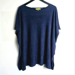 Picadilly Cap Sleeve Soft Knit Women's Pullover Poncho Blouse One Size